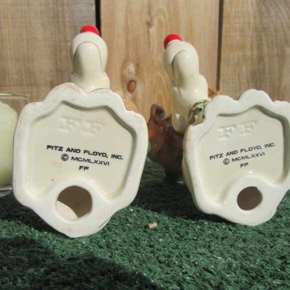 Set of 2 Vintage Fitz And Floyd Rudolph w/ Votive Candle Christmas Sets JAPAN - Picture 7 of 8
